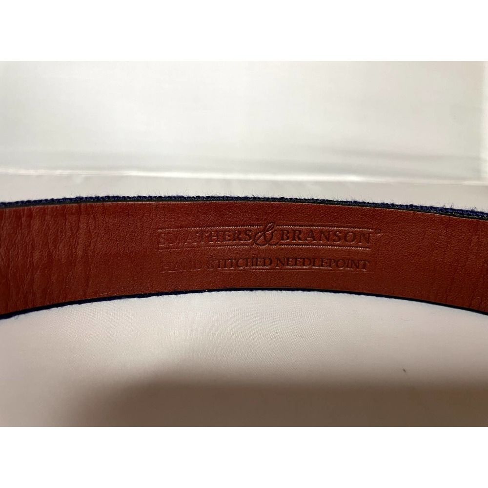 Nautical Anchor Pattern Belt in Brown and Blue - Picture 5 of 6